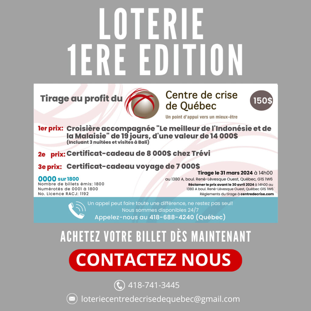 Centre de crise de Québec Loterie 2023
